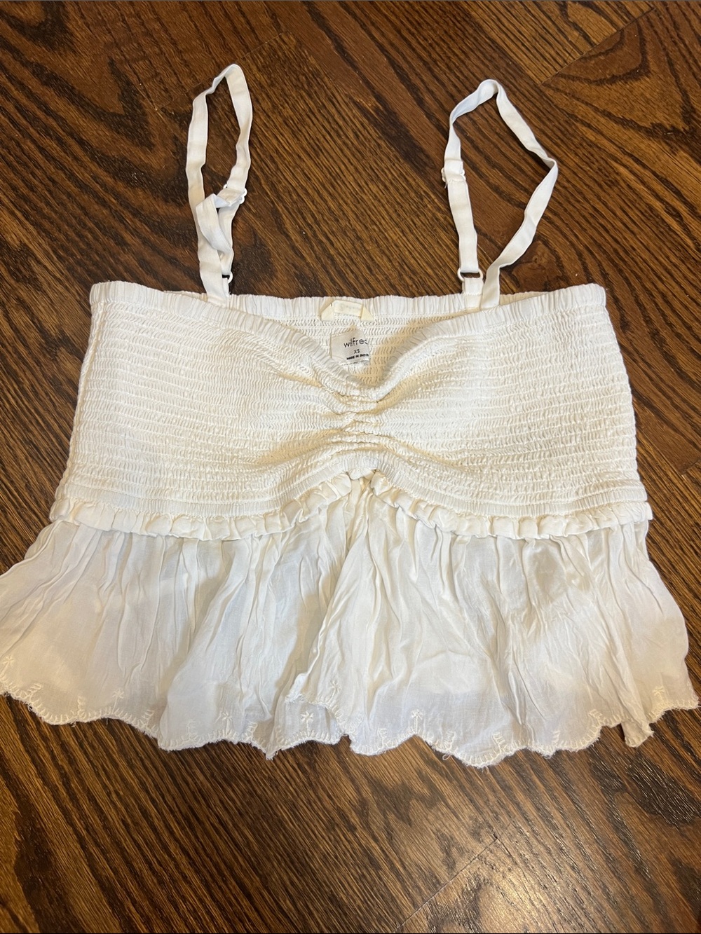 Wilfred White Smocked Ruffle Camisole